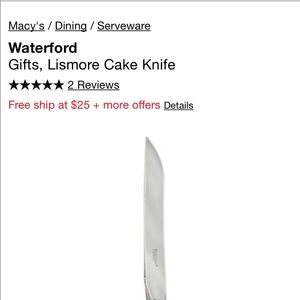 Waterford Crystal cake knife
